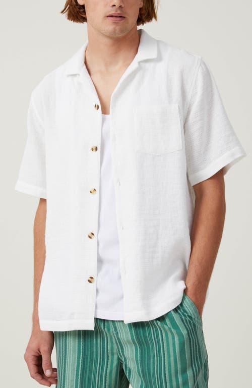 Cotton On Men's Palma Short Sleeve Shirt in White at Nordstrom, Size Xx-Large Product Image