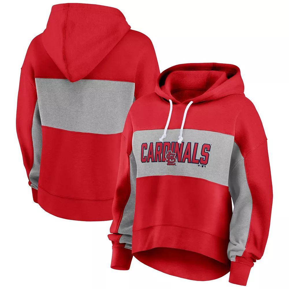 Women's Fanatics Branded Red St. Louis Cardinals Filled Stat Sheet Pullover Hoodie, Size: Small Product Image