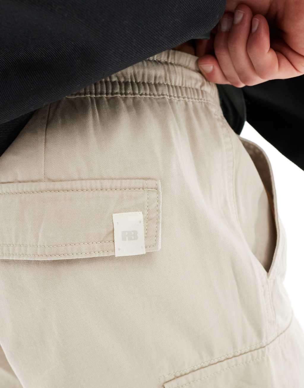 Pull&Bear cargo short in beige Product Image