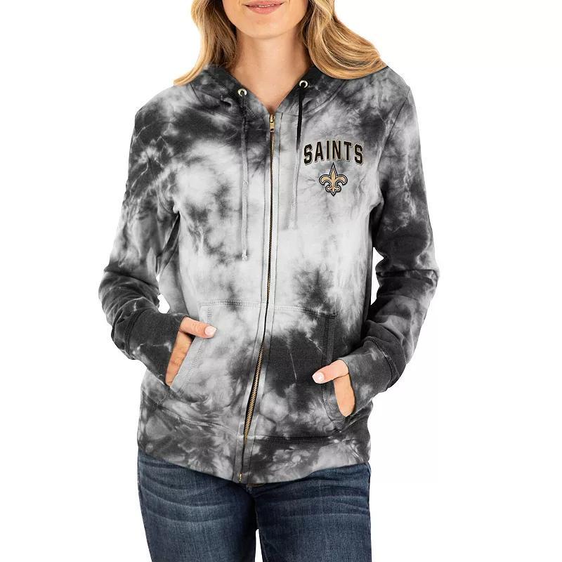 Women's New Era Black Baltimore Ravens Tie Dye Fleece Full-Zip Hoodie, Size: XS Product Image