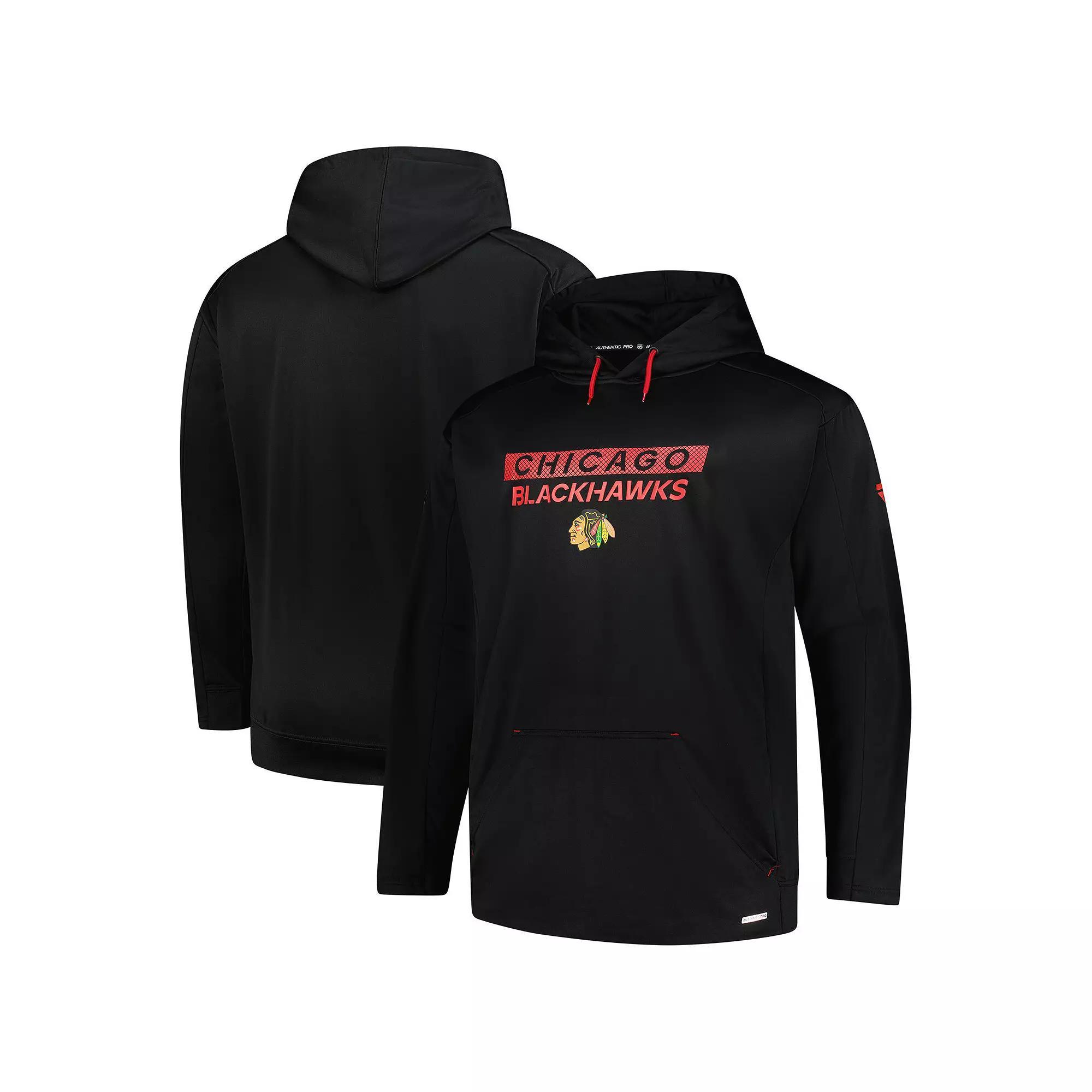 Men's Fanatics Black Chicago Blackhawks Authentic Pro Big & Tall Pullover Hoodie, Size: 3XB Product Image
