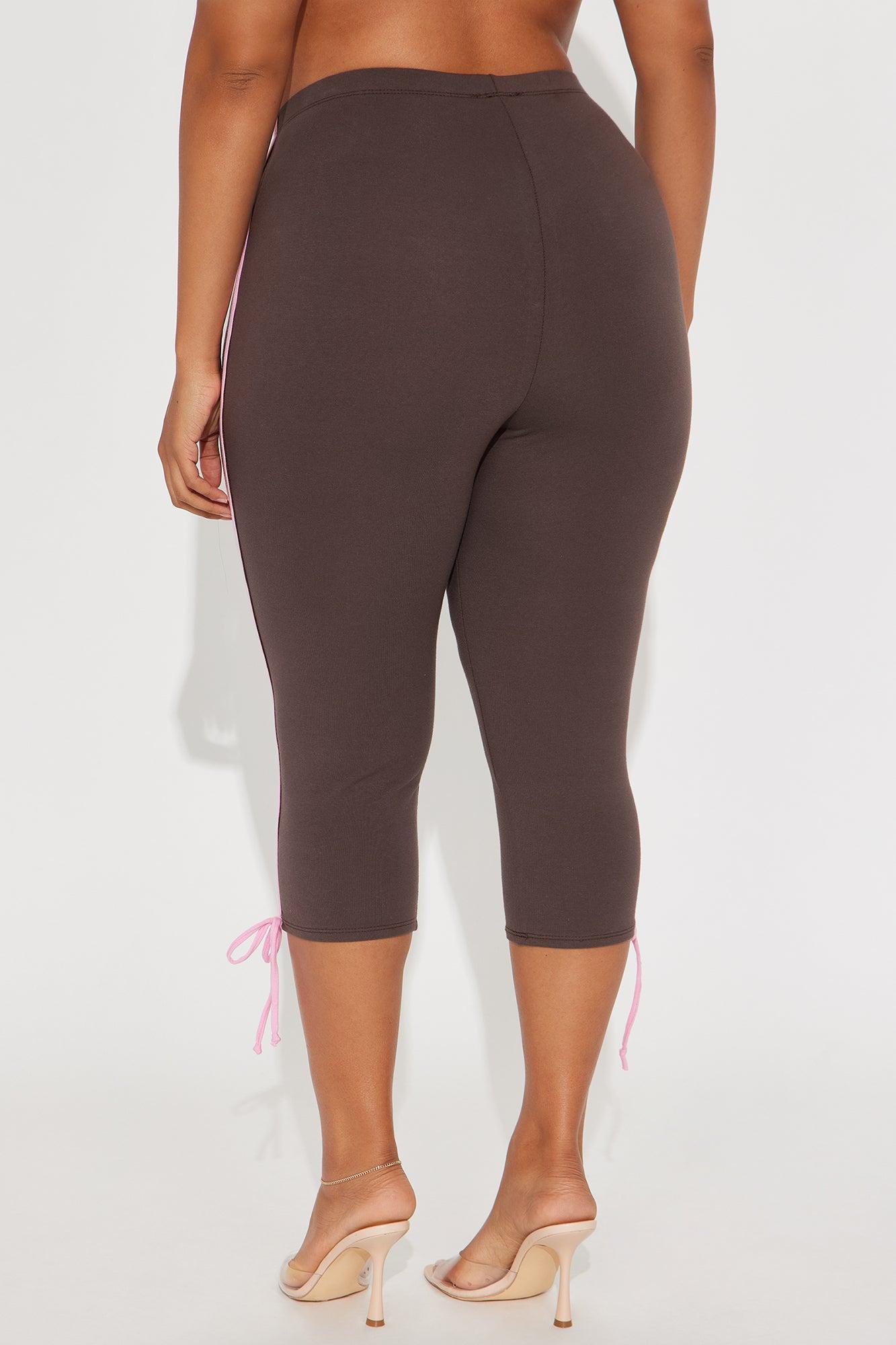 Lana Striped Capri Legging - Brown/combo Product Image