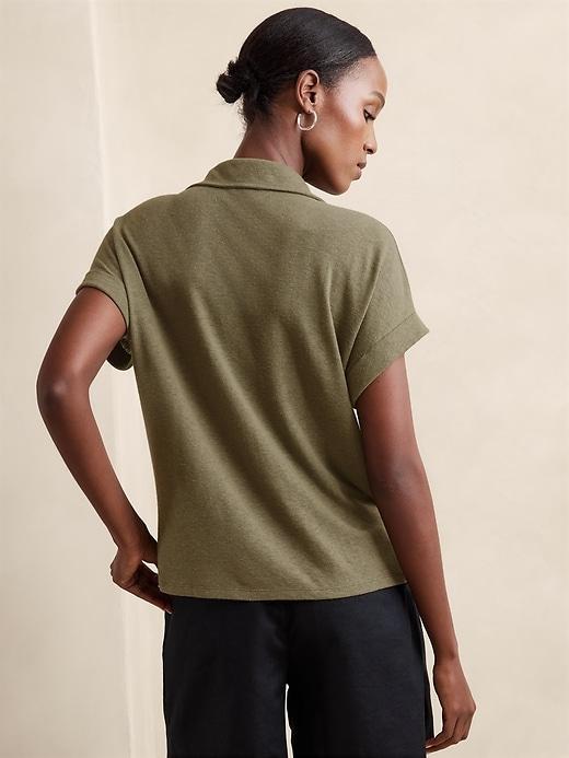 Linen-Blend Polo Product Image
