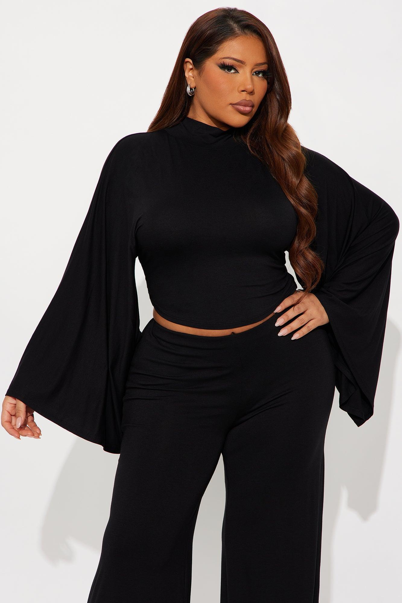 Haiden Wide Sleeve Pant Set - Black Product Image