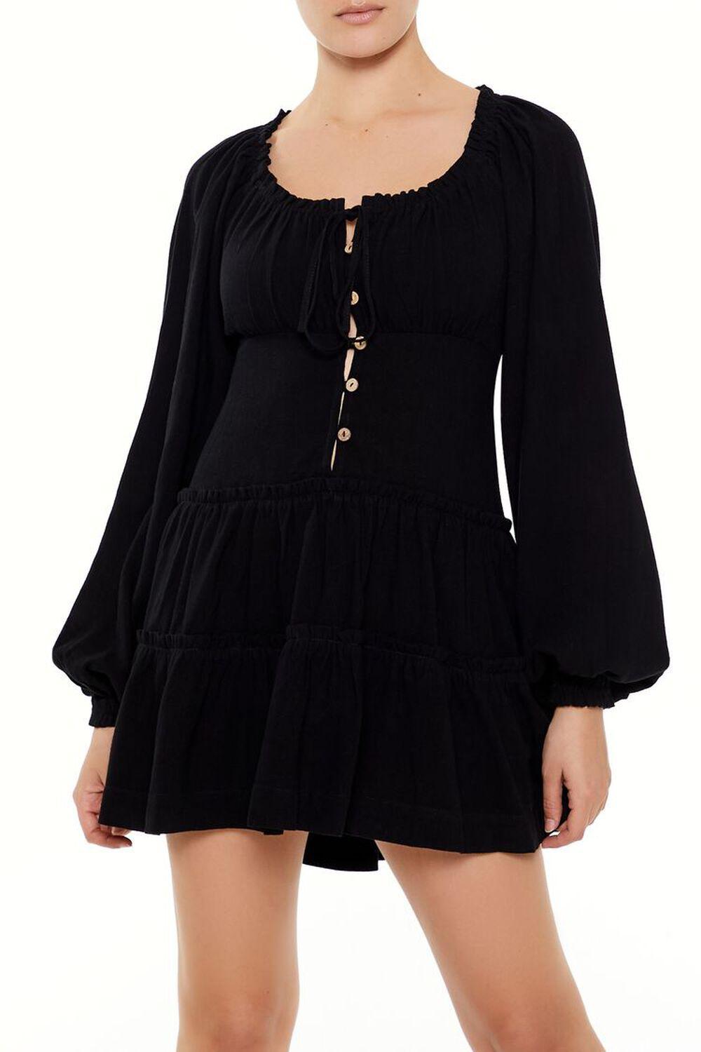 Peasant-Sleeve Mini Dress | Forever 21 Product Image
