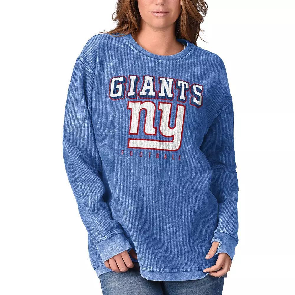 Women's G-III 4Her by Carl Banks Royal New York Giants Comfy Cord Pullover Sweatshirt, Size: XL, Blue Product Image