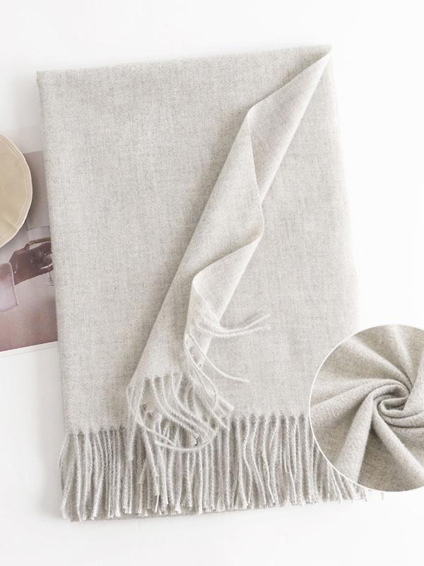 Keep Warm Solid Color Tasseled Shawl&Scarf Product Image