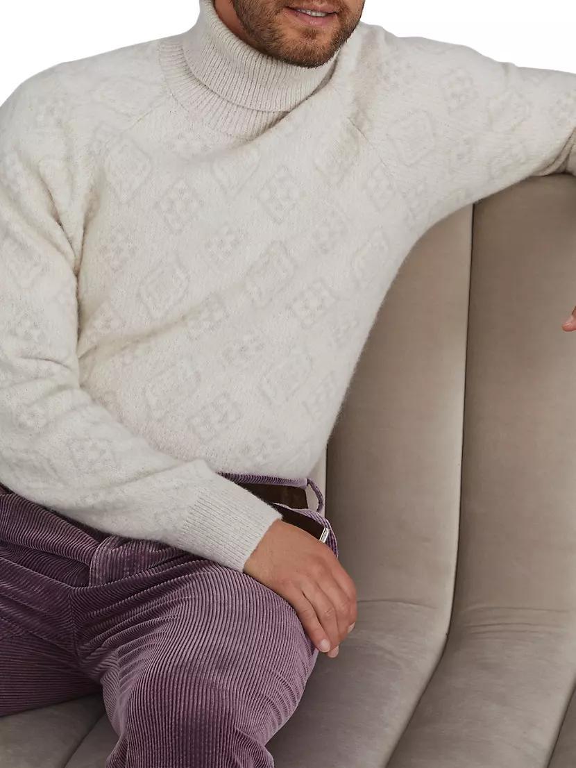 Geometric Jacquard Turtleneck Sweater Product Image