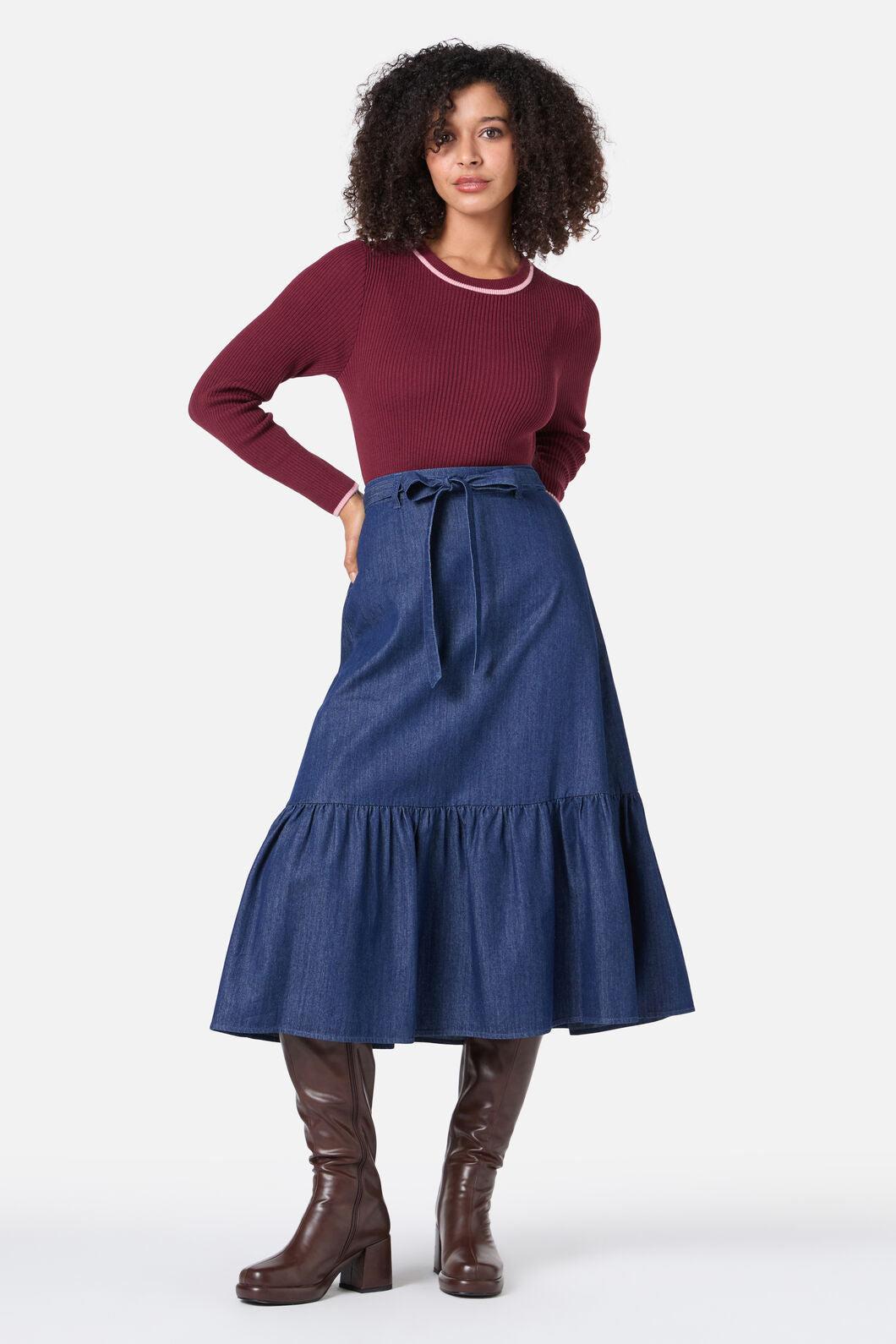 Kara Denim Midi Skirt Product Image