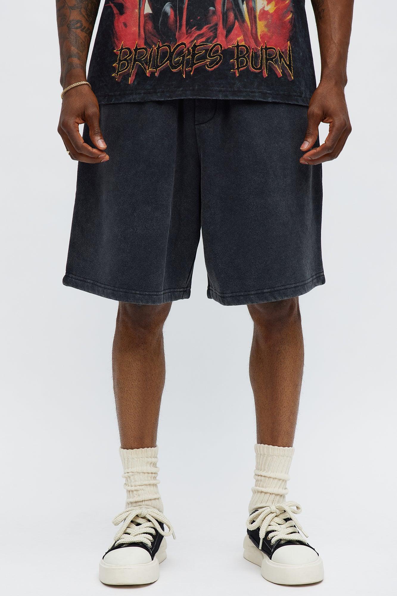Tyson Loose Fit Washed Shorts - Black Wash Product Image