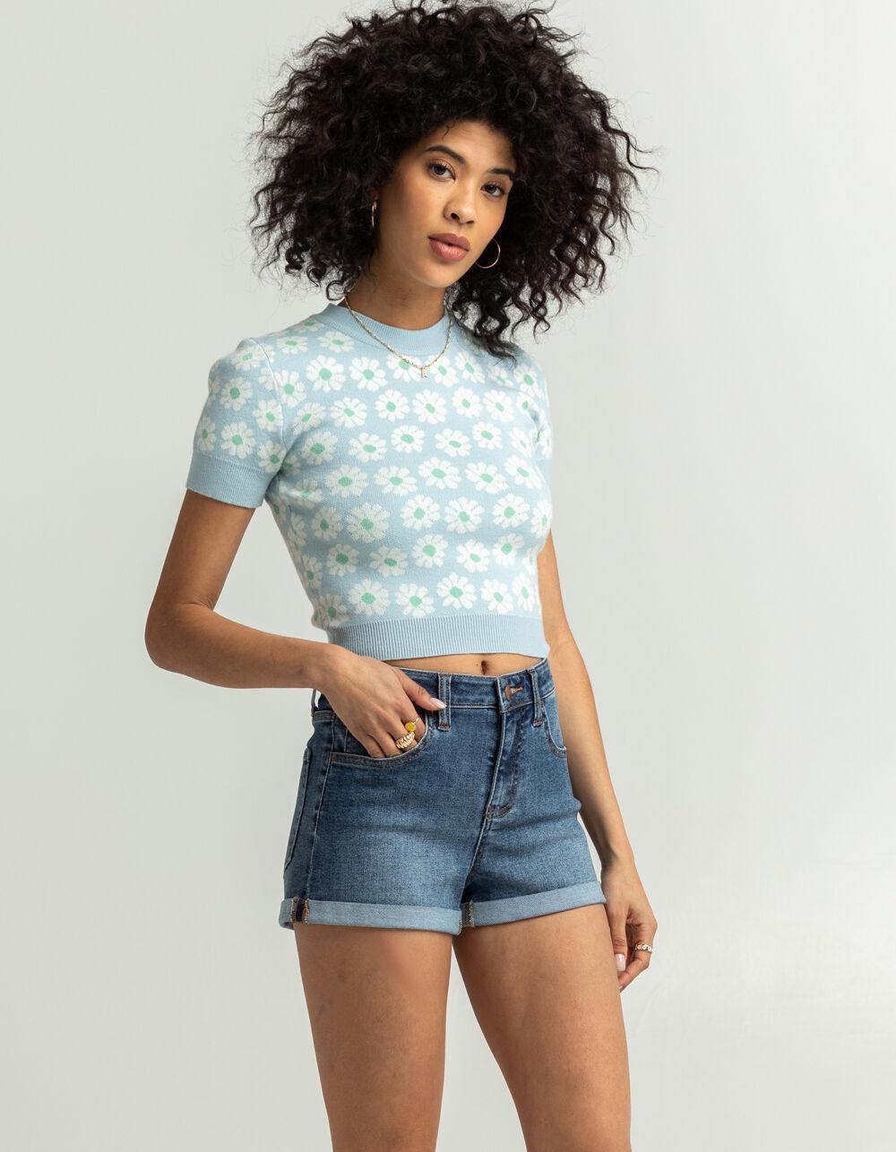 RSQ Womens High Rise Cuffed Denim Shorts Product Image