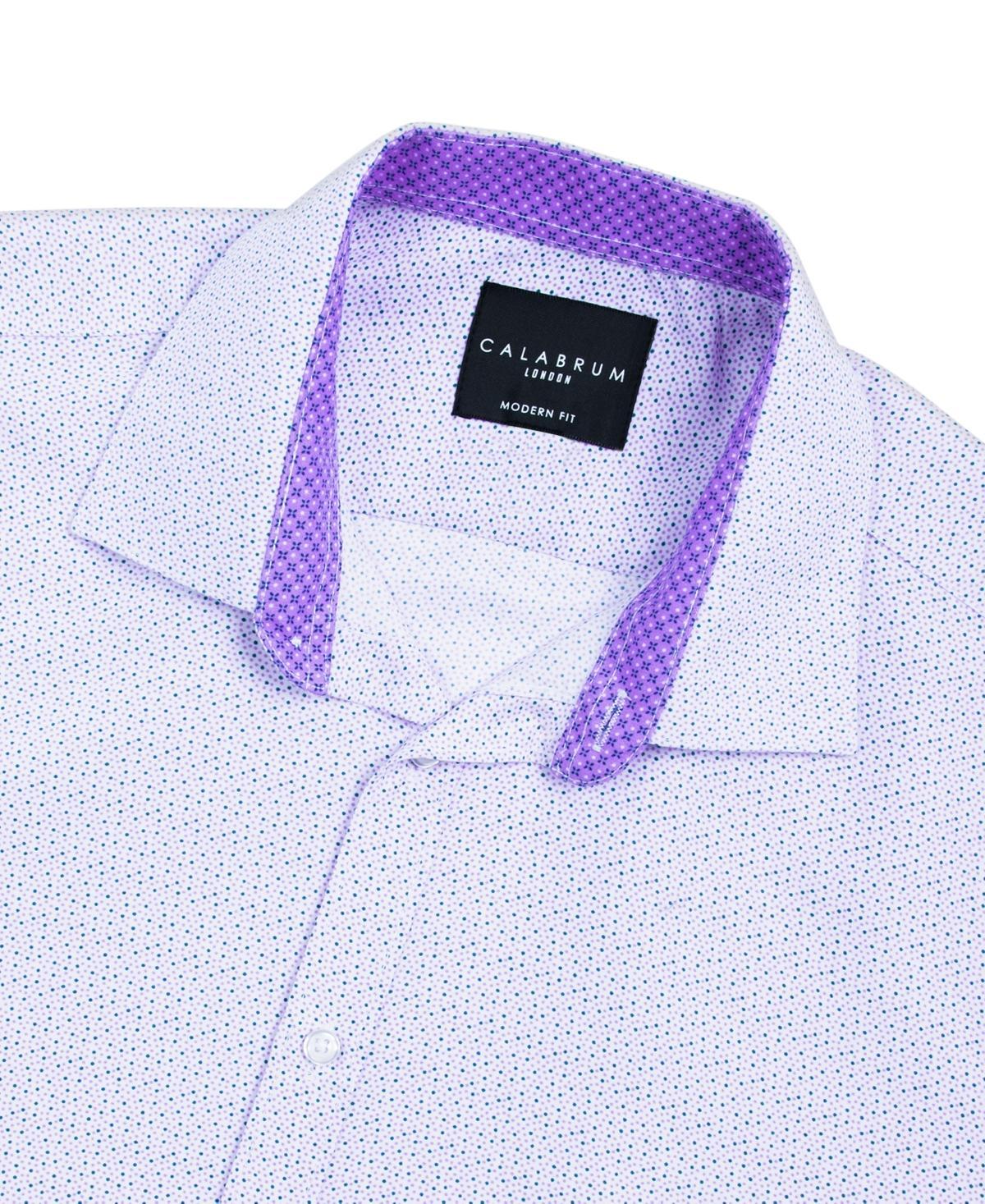 Mens Regular Fit Dot Print Wrinkle Free Performance Dress Shirt Product Image