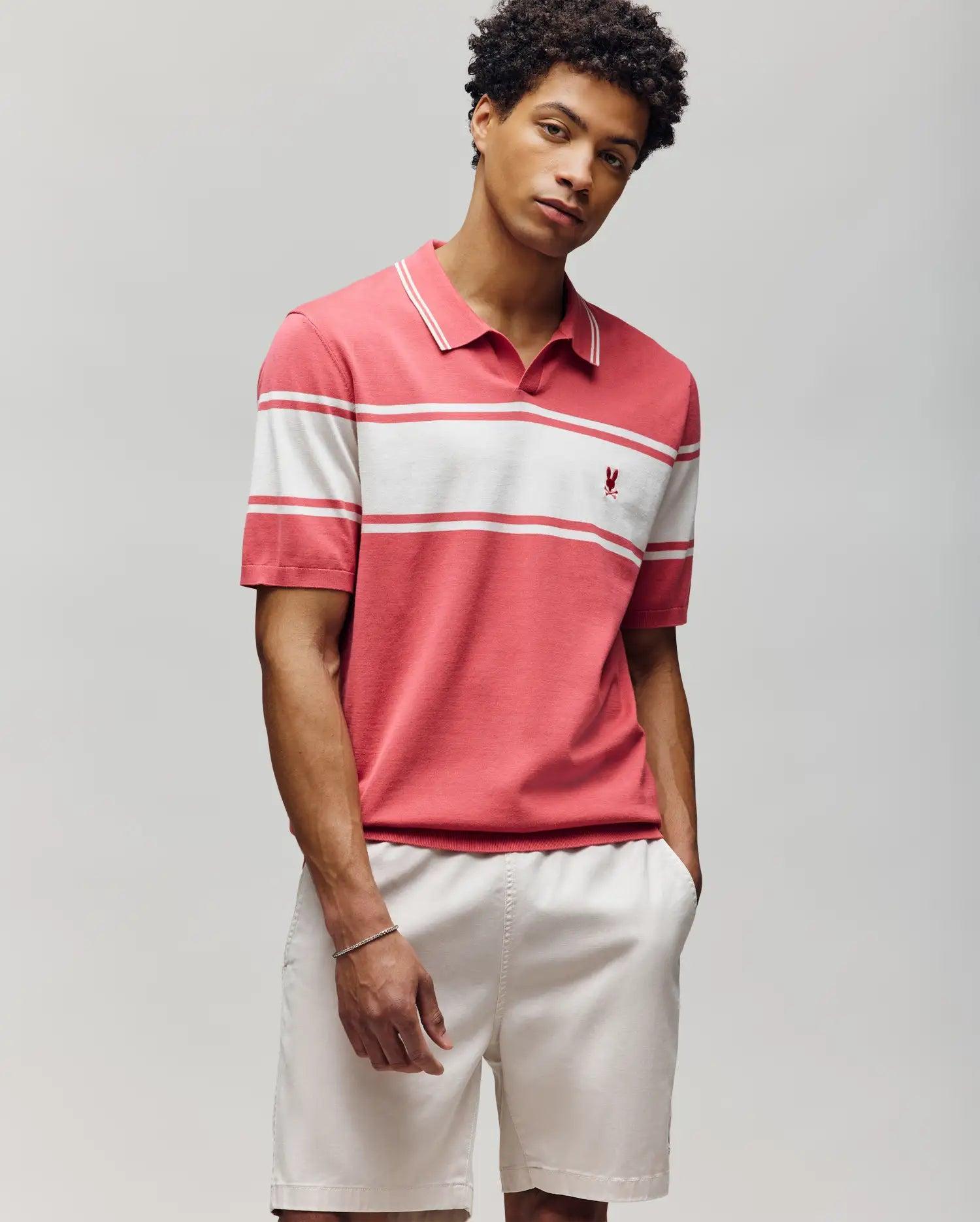 MENS ZAVIAN STRIPE KNIT POLO - MT0400055 Product Image