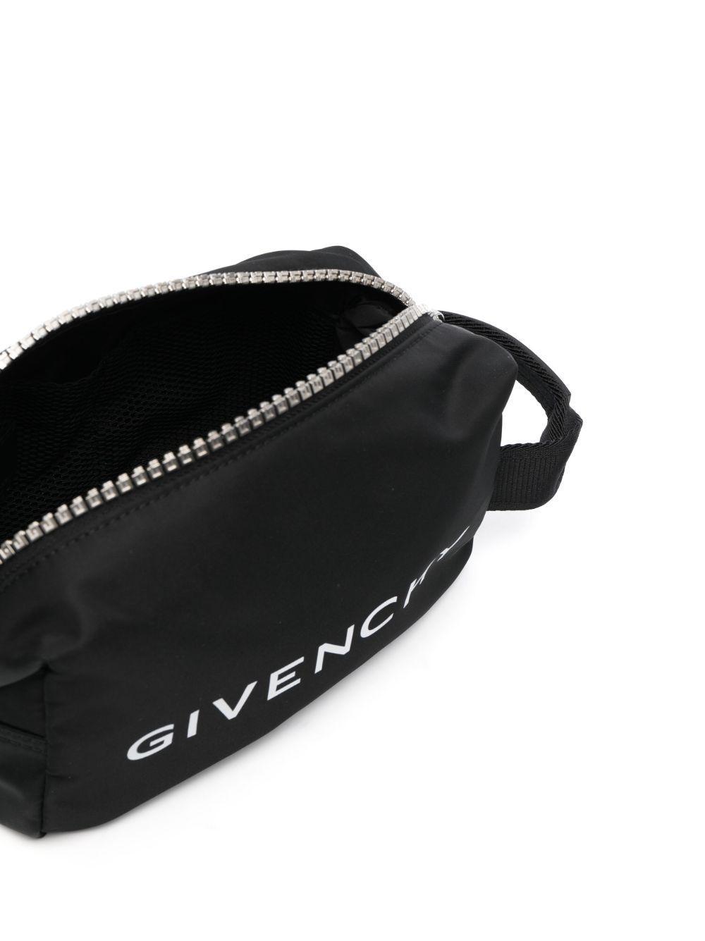 logo-print zipped wash bags Product Image