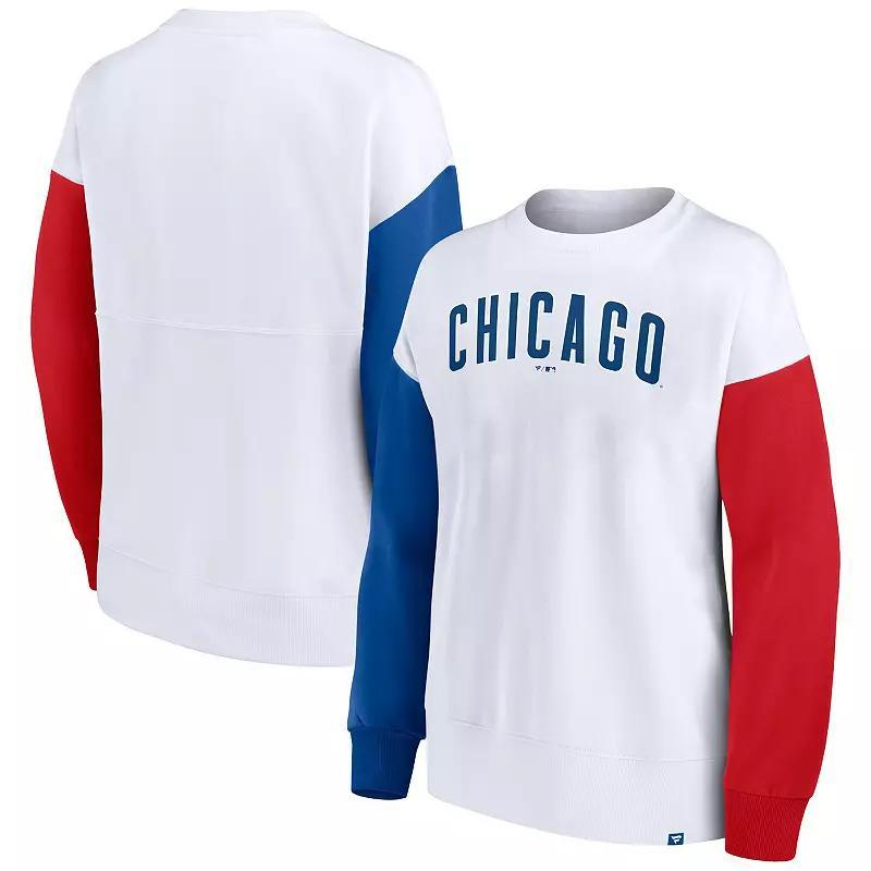 Women's Fanatics Branded White Chicago Cubs Series Pullover Sweatshirt, Size: Small Product Image