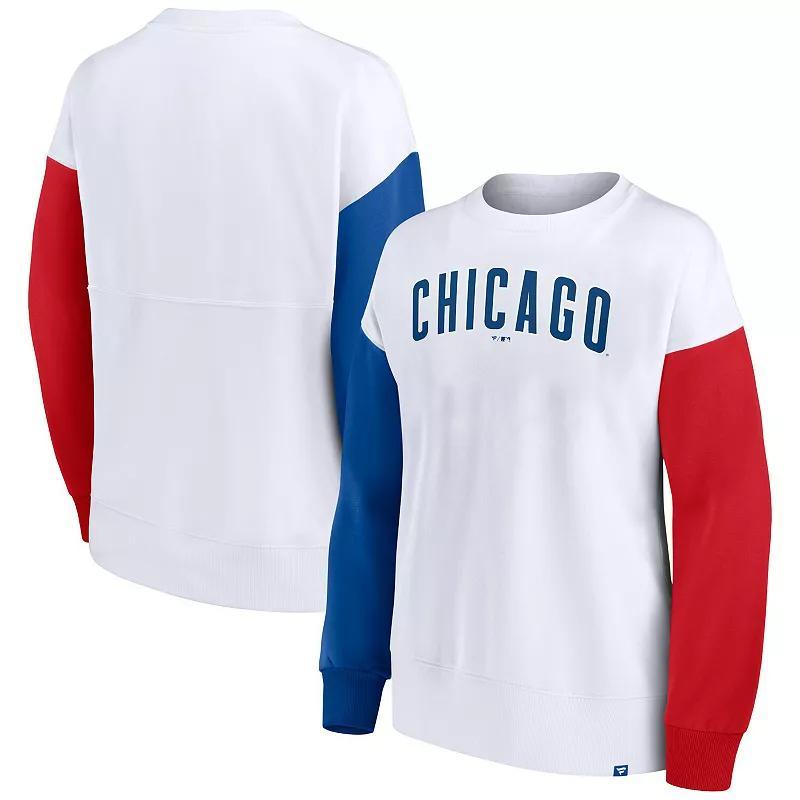 Women's Fanatics Branded White Chicago Cubs Series Pullover Sweatshirt, Size: Small Product Image
