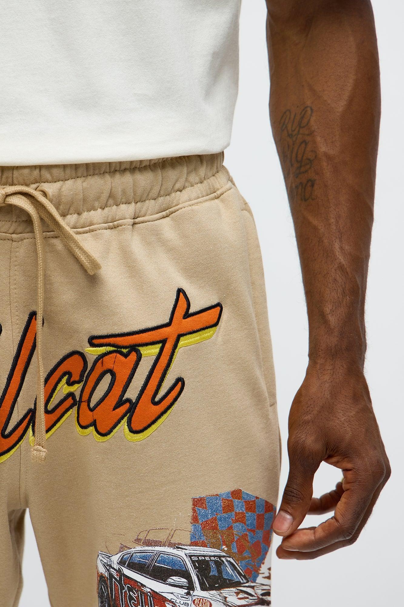 Dodge Hellcat Racing Sweatshorts - Khaki Product Image