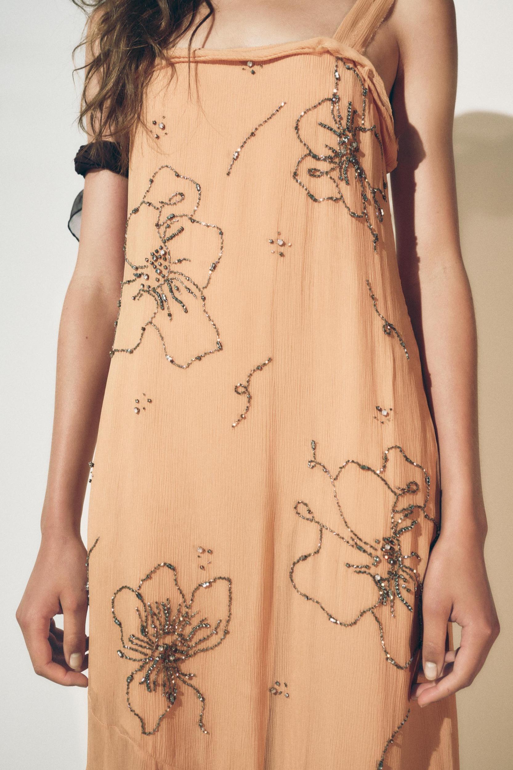 EMBROIDERED STRAPPY DRESS ZW COLLECTION Product Image