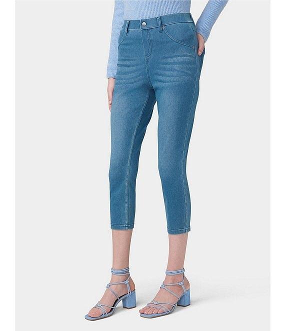 HUE Hi-Rise Ultra Soft Denim Capri Leggings Product Image