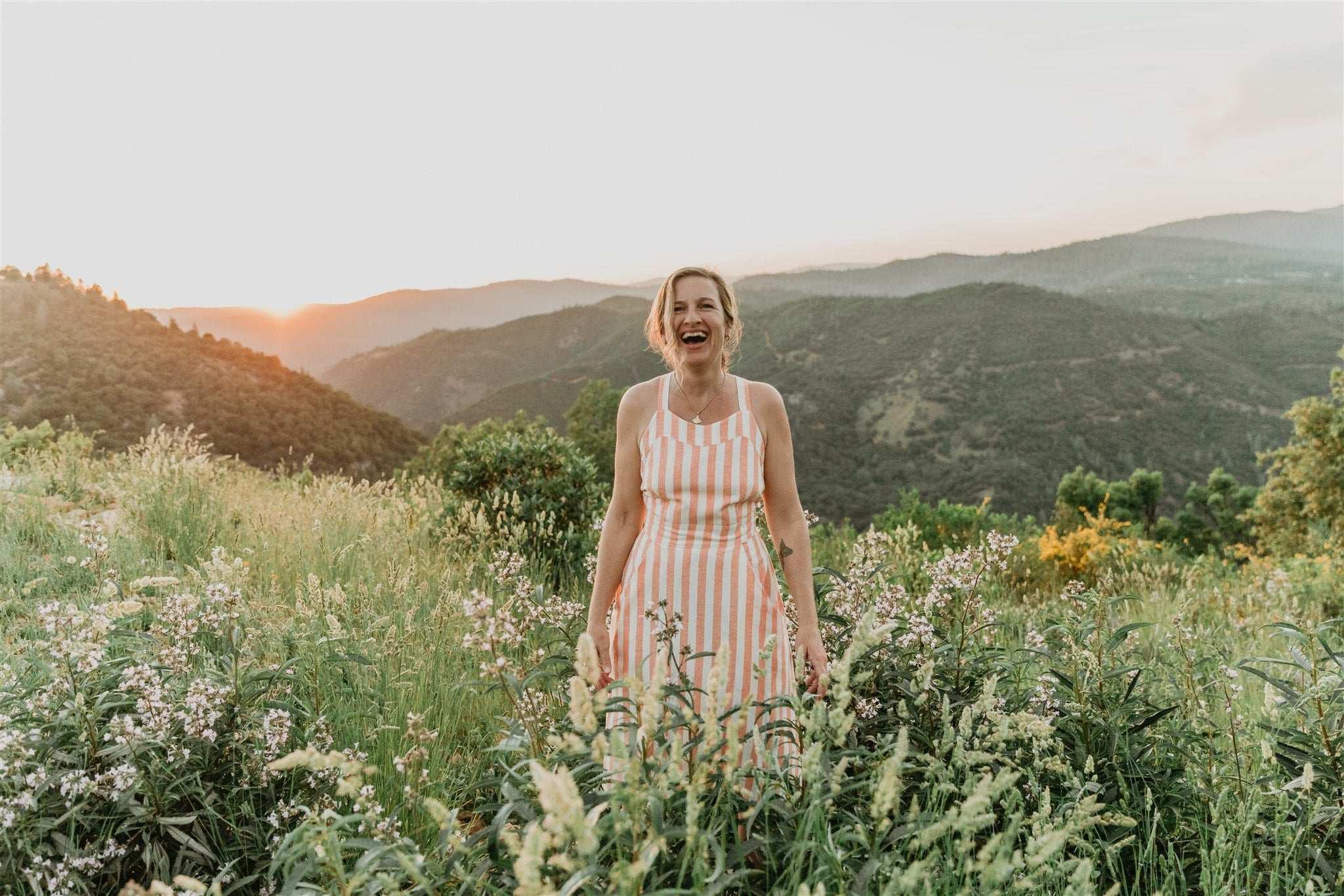 Juniper Dress in Pink Stripe Product Image