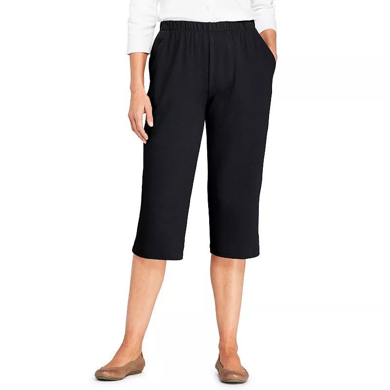 Women's Lands' End Sport High Waist Pull-On Capri Pants, Size: XL Tall, Black Product Image