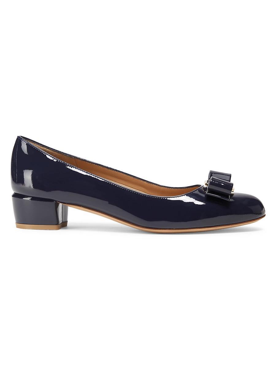Vara Bow Leather Low Pumps Product Image
