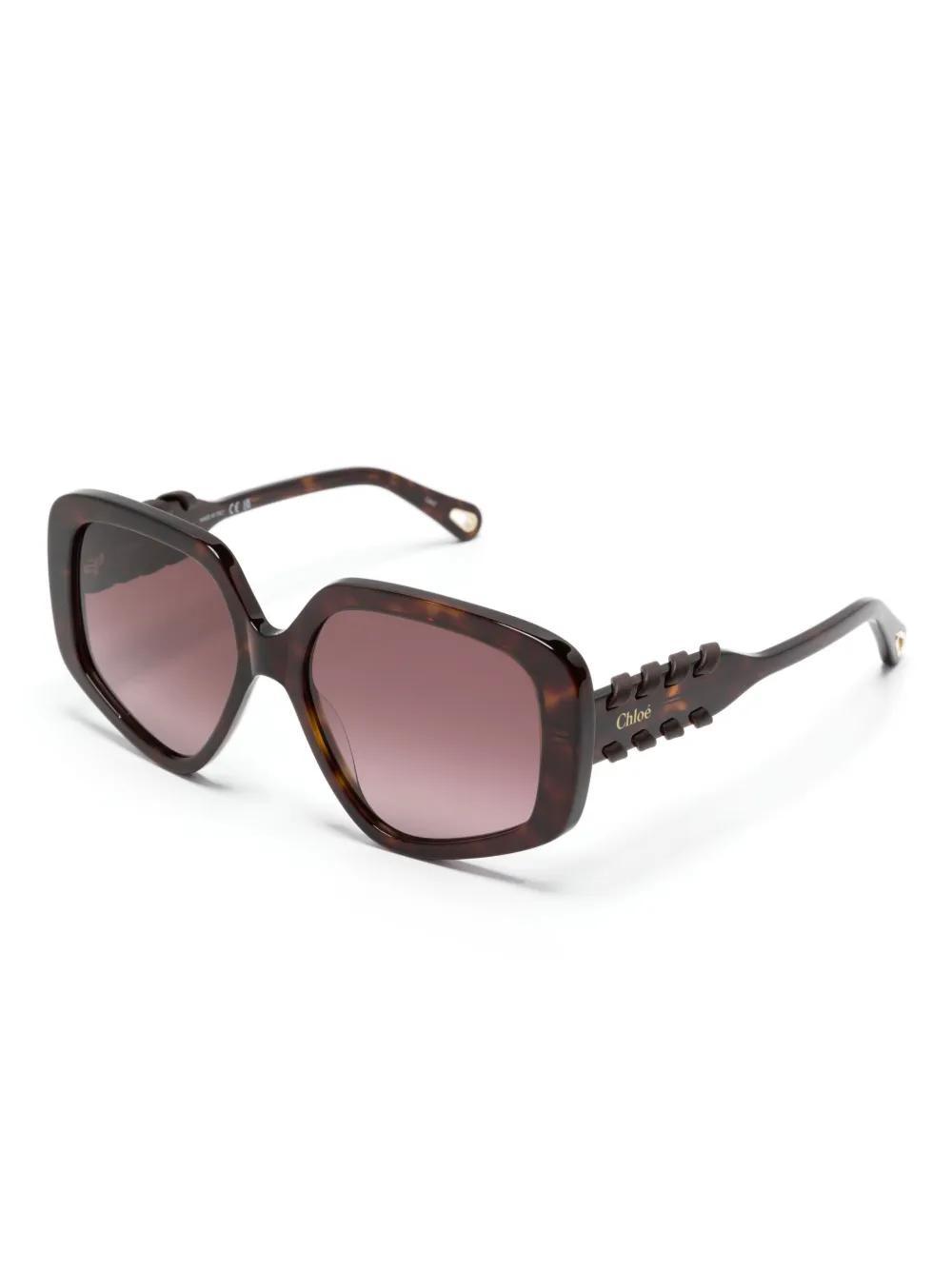 CHLOÉ Mony Oversize-frame Sunglasses In Braun Product Image