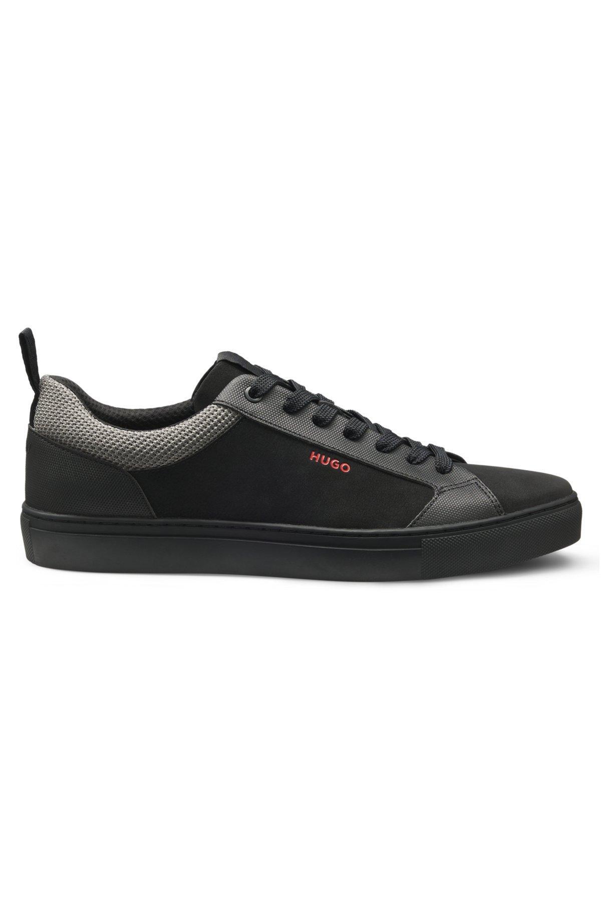 Faux-nubuck trainers with mesh collar Product Image