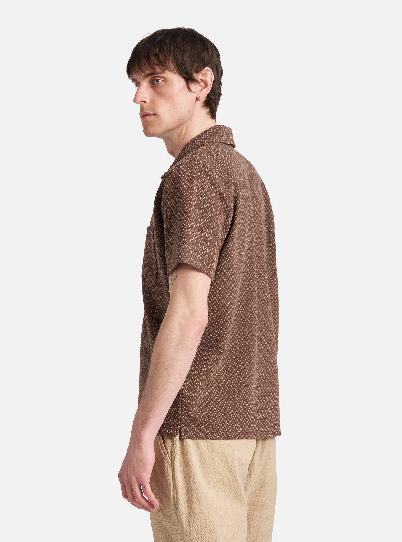 Brown Zig Zag Jersey Newlyn Polo Product Image