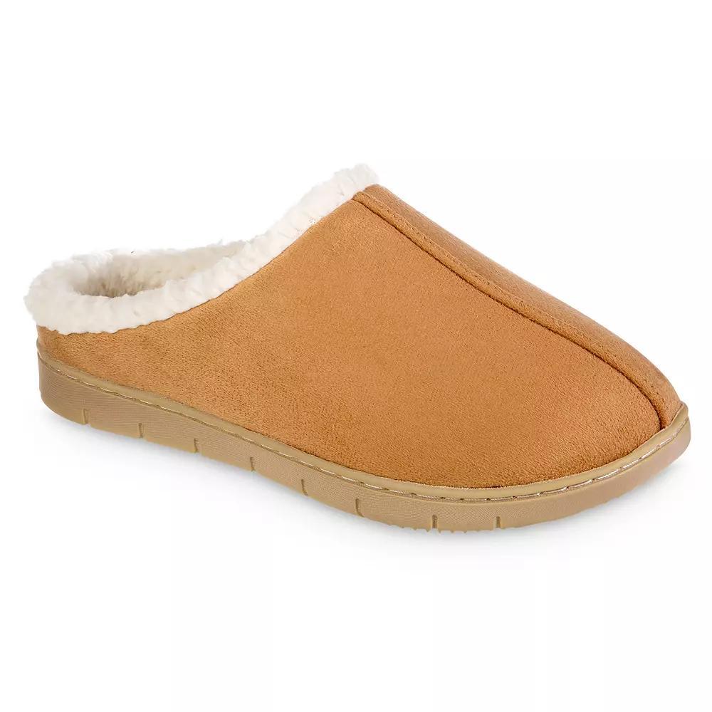 Isotoner Women's Rory Microsuede Hoodback Slippers - Tan M Product Image