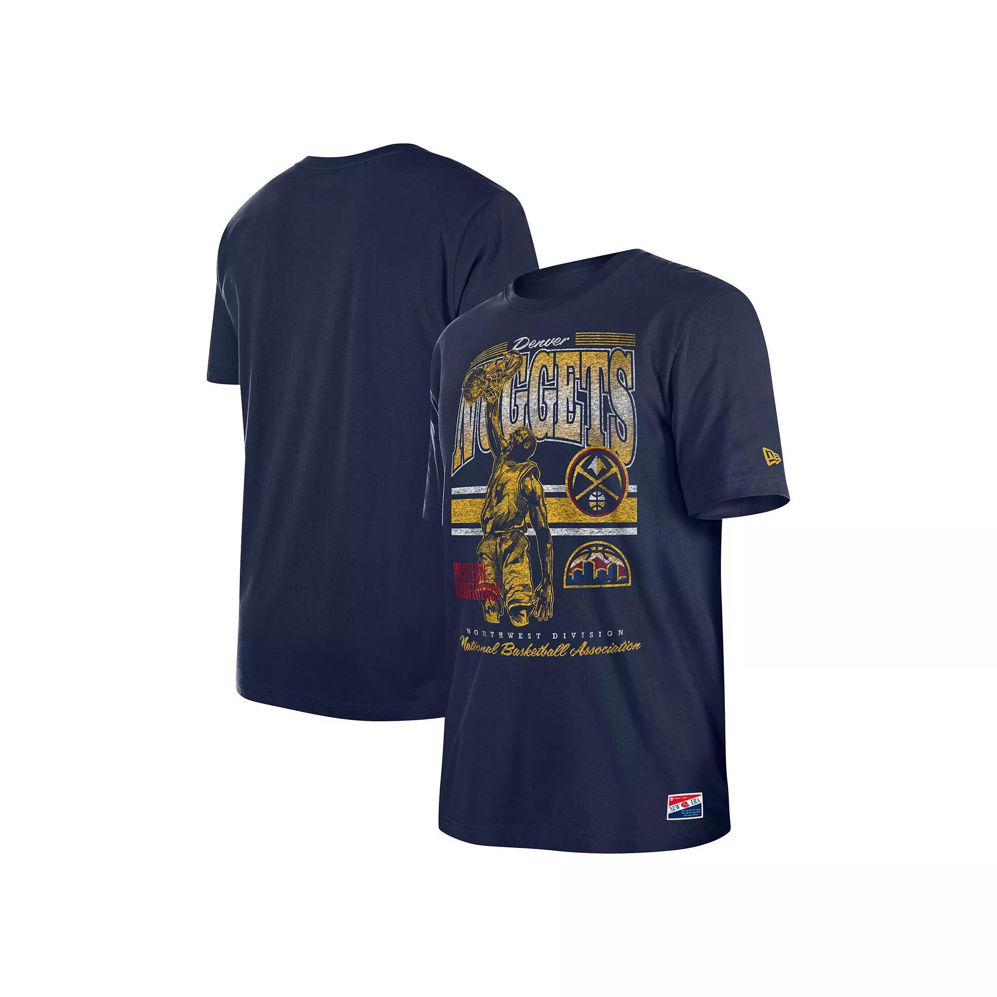Men's New Era Navy Denver Nuggets Enzyme Wash Oversized T-Shirt, Size: Medium, Nug Blue Product Image