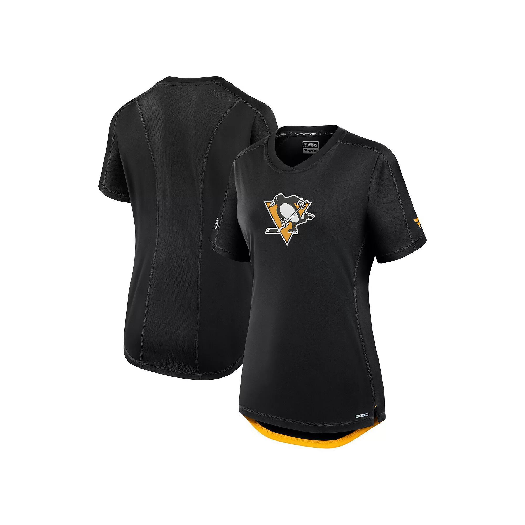 Women's Fanatics  Black Pittsburgh Penguins Authentic Pro Rink T-Shirt, Size: Medium Product Image