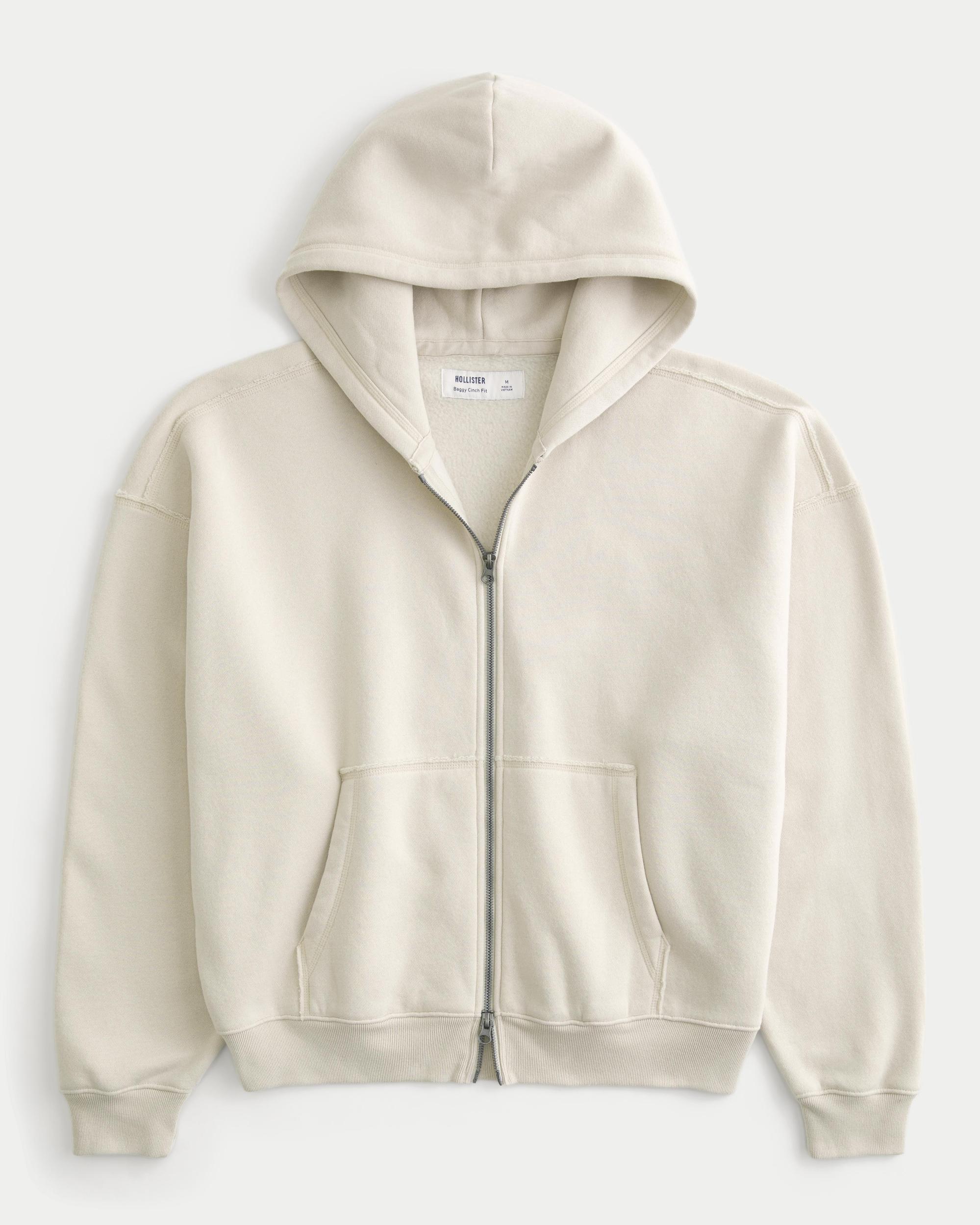 Baggy Cinch Zip-Up Hoodie Product Image