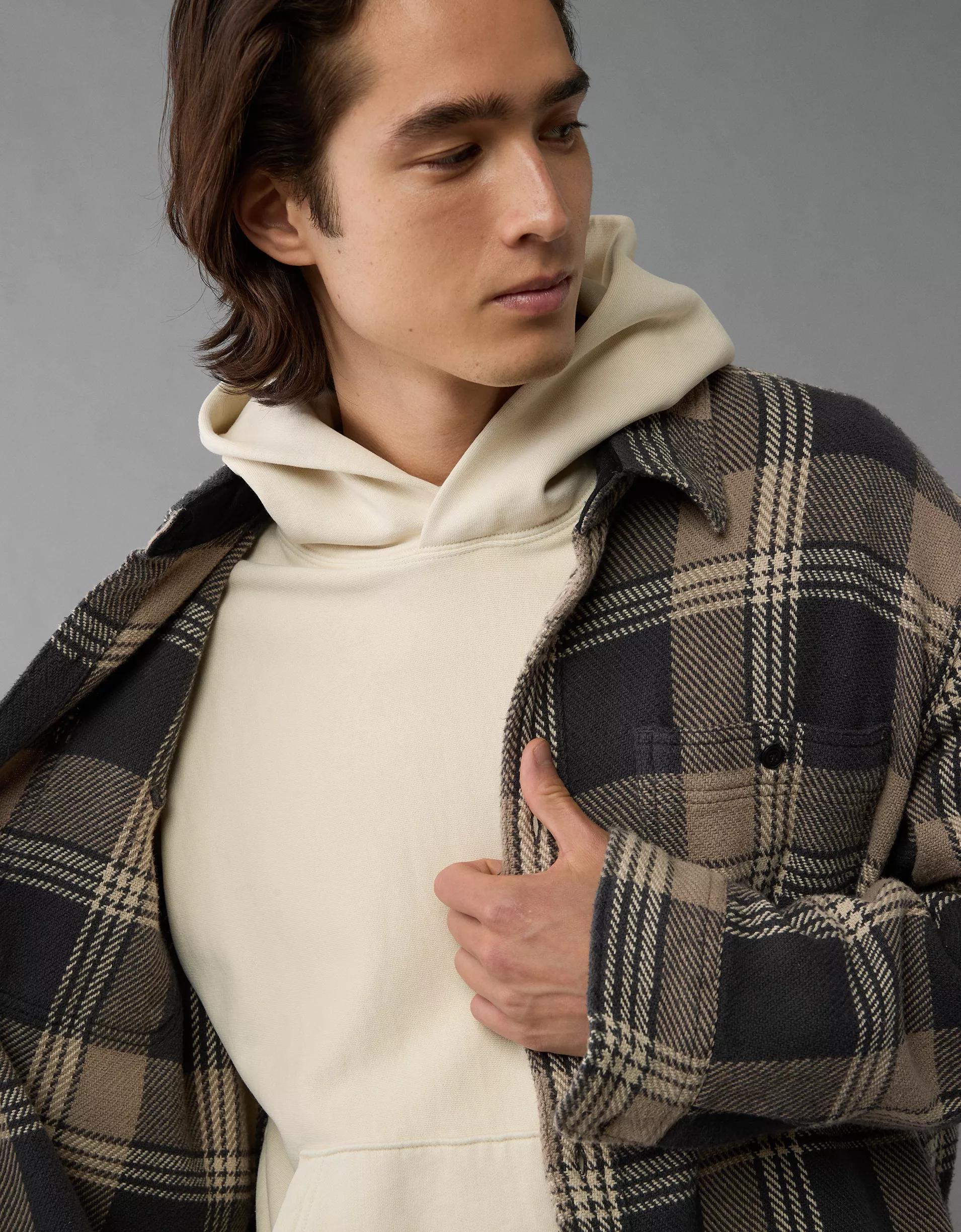 AE Textured Flannel Shirt Product Image