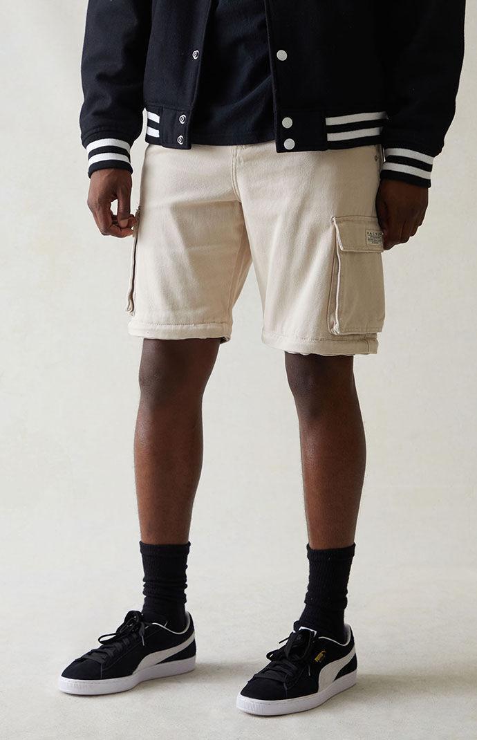 Men's Cream Baggy Zip Off Cargo Jeans 29W x 30L Product Image