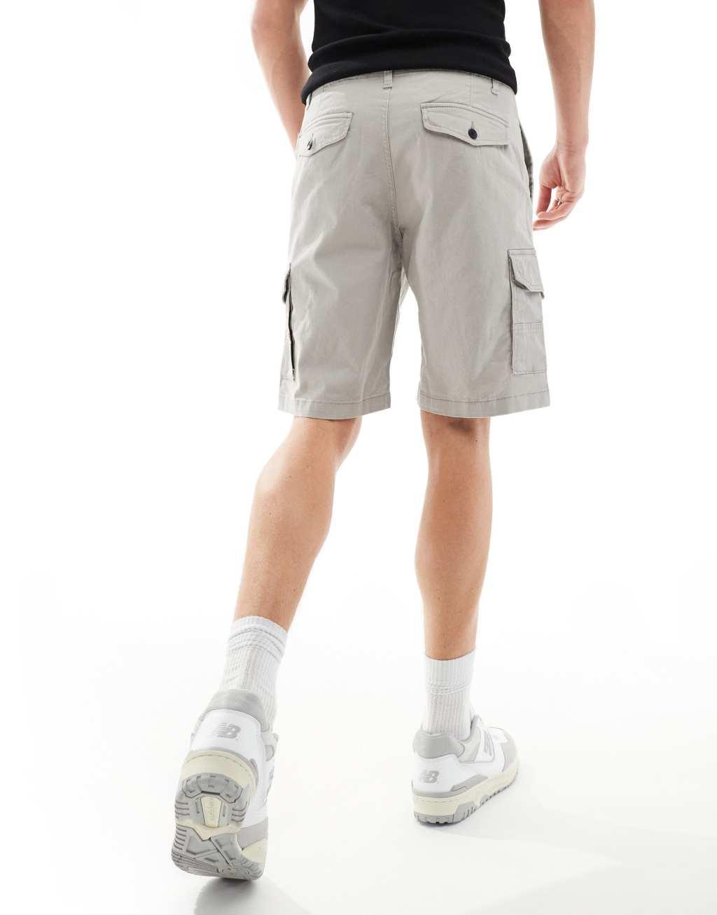 ADPT wide fit cargo short in light gray  Product Image
