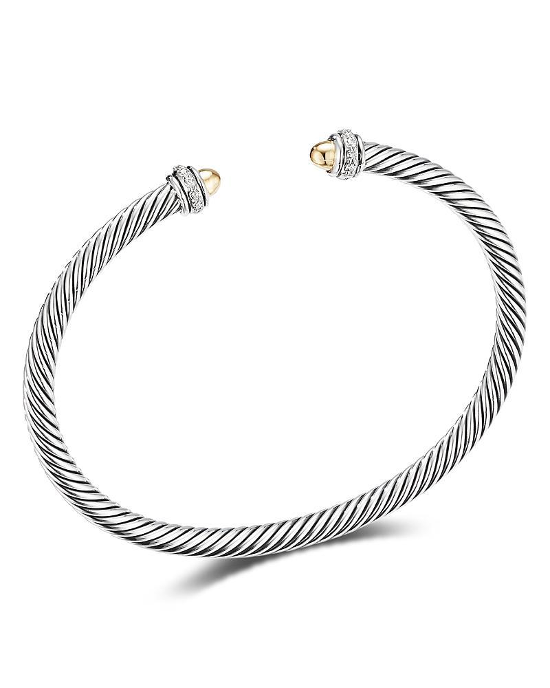 David Yurman Sterling Silver & 18K Yellow Gold Cable Classic Bracelet with Diamonds Product Image