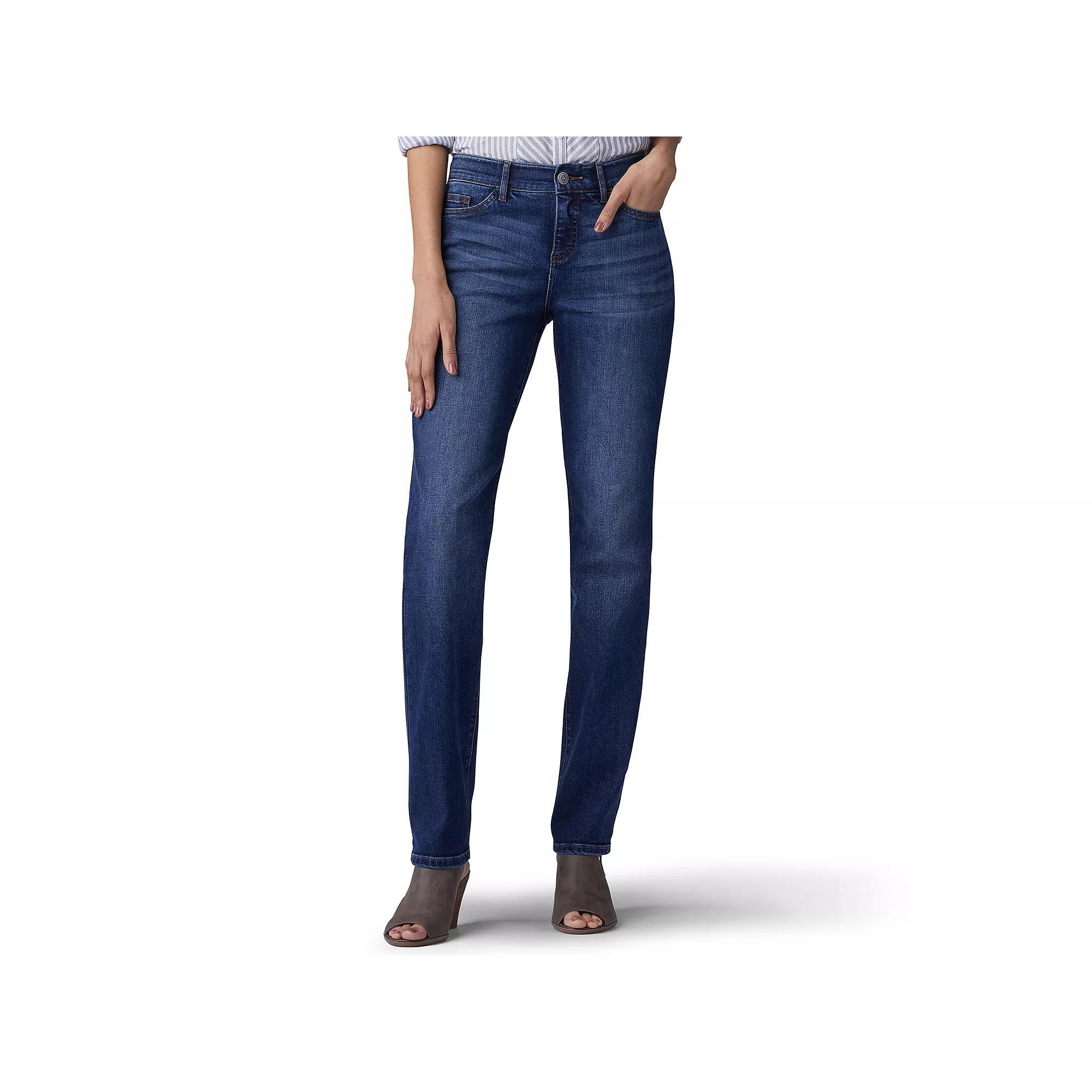 Women's Lee® Flex Motion Straight-Leg Jeans, Size: 4 Avg/Reg, Royal Chakra Product Image