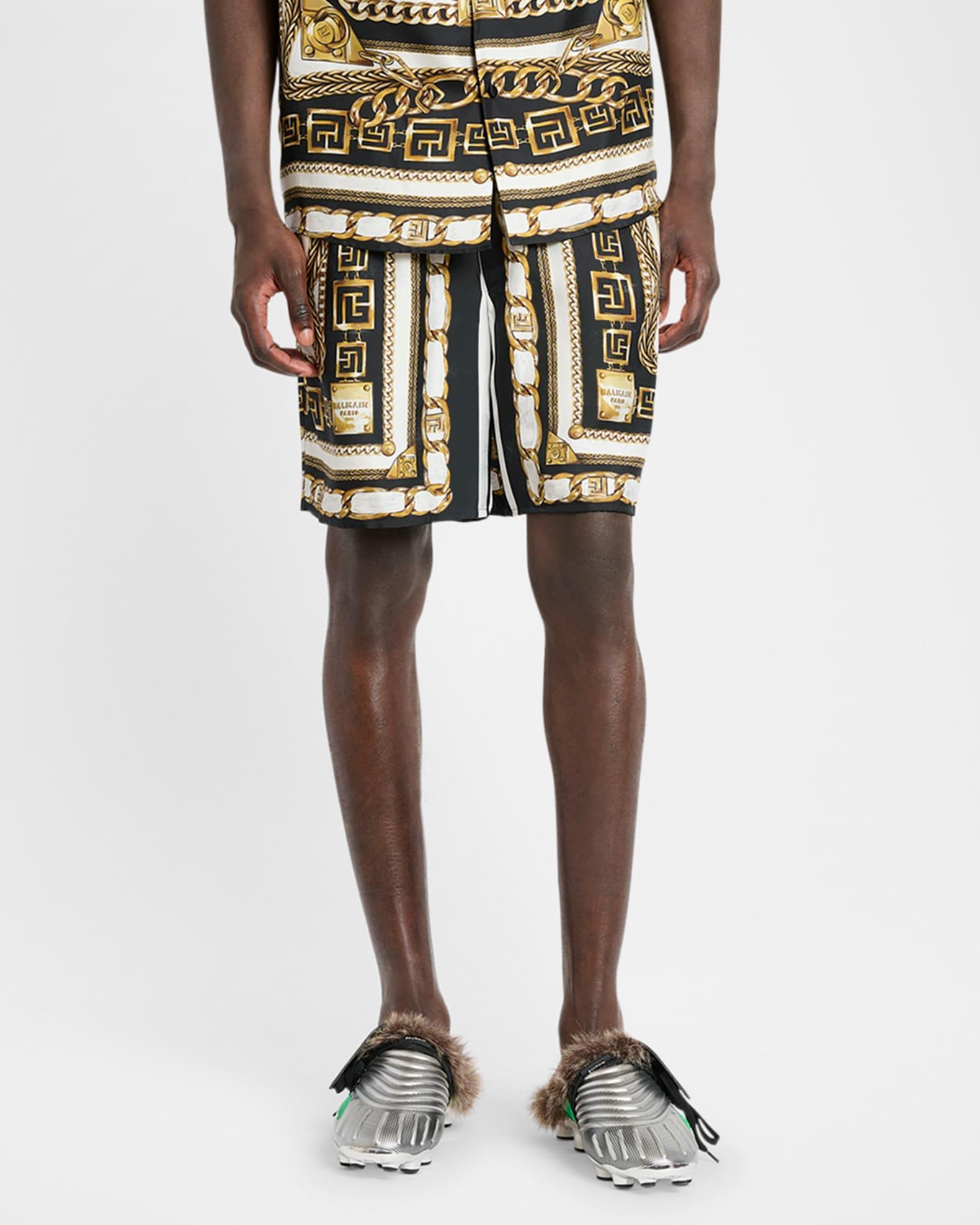 Men's Foulard-Print Pull-On Shorts Product Image
