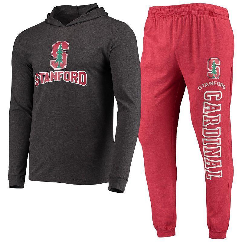 Mens Concepts Sport Cardinal/Charcoal Stanford Cardinal Meter Long Sleeve Hoodie T-Shirt & Jogger Pants Sleep Set Product Image