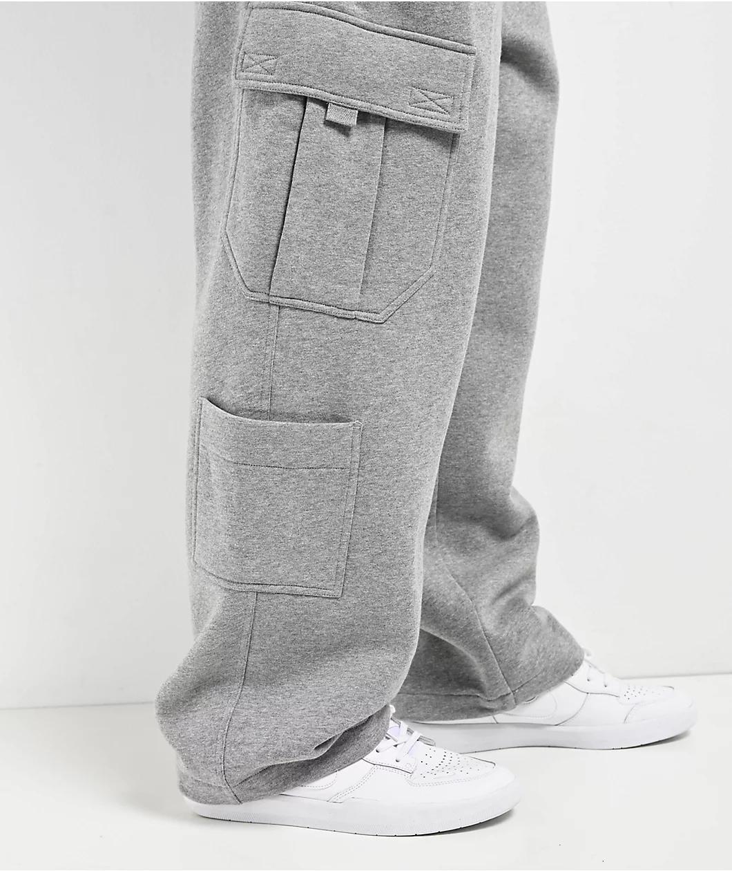 Ninth Hall Fundamentals Stash Grey Baggy Cargo Sweatpants Product Image