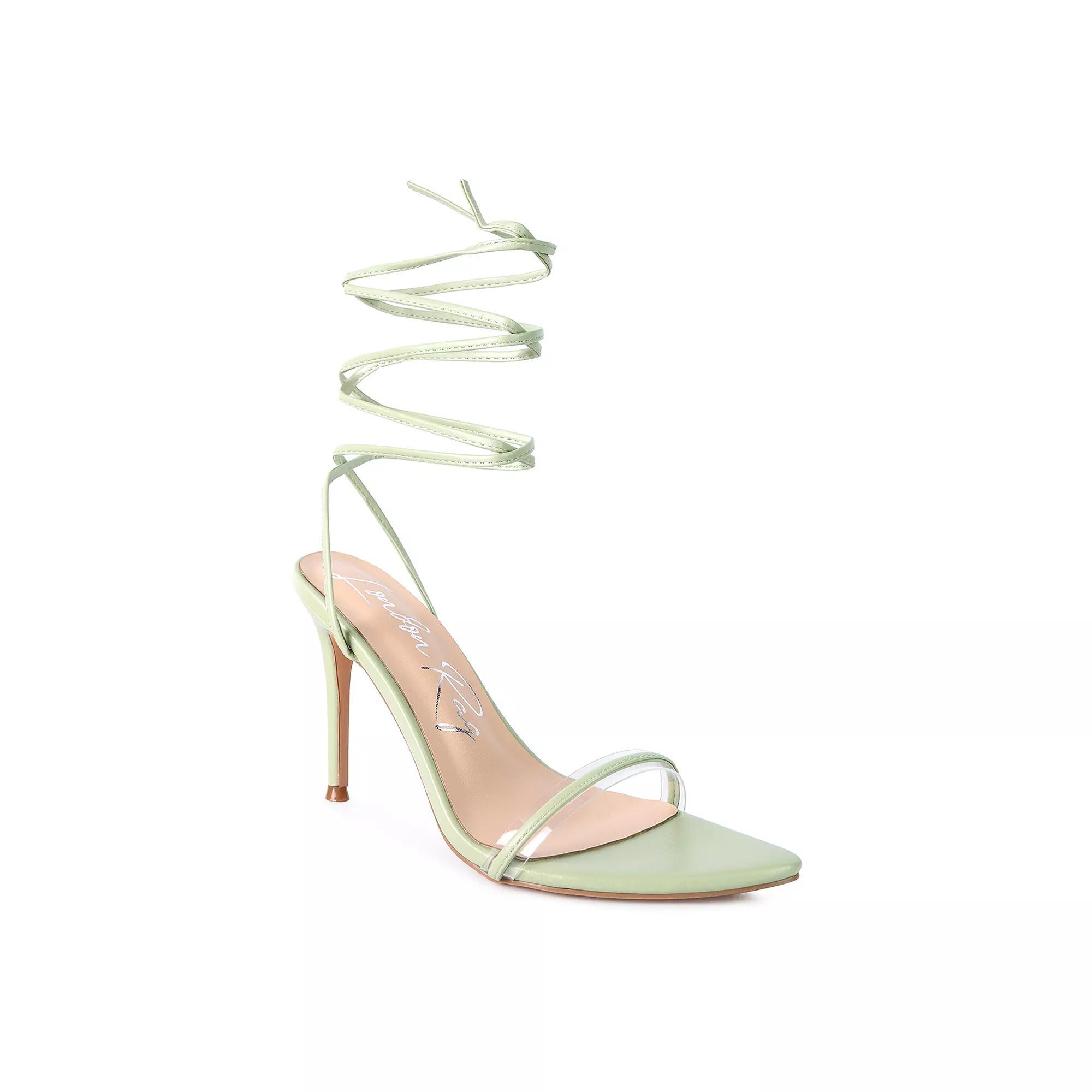 London Rag Sphynx Women's High Heel Lace Up Sandals, Size: 9, Baby Blue Product Image