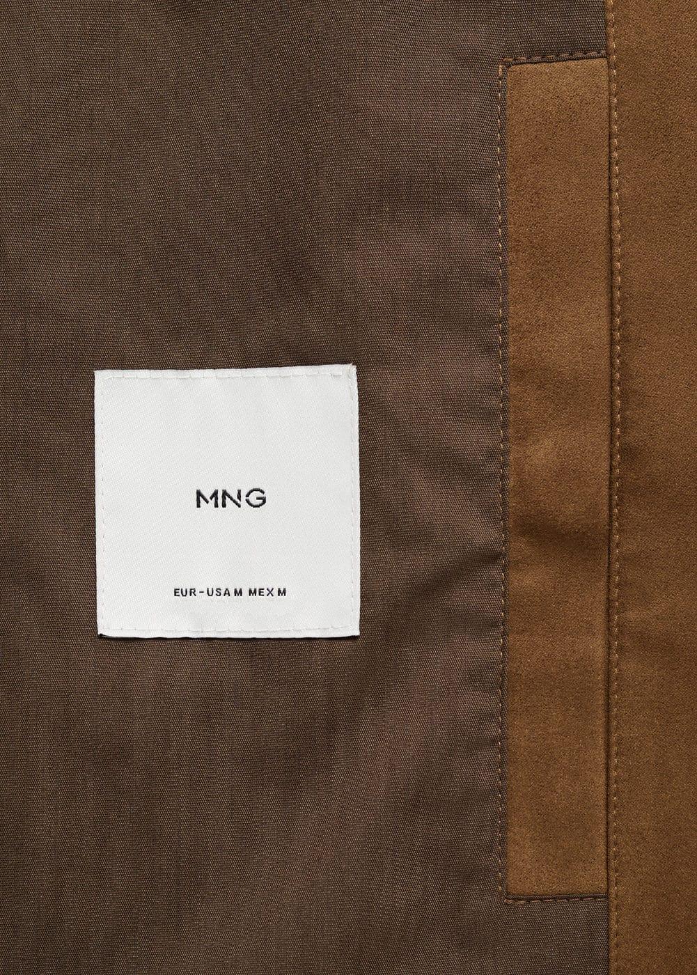 Suede-effect jacket with zip - Men | MANGO USA Product Image