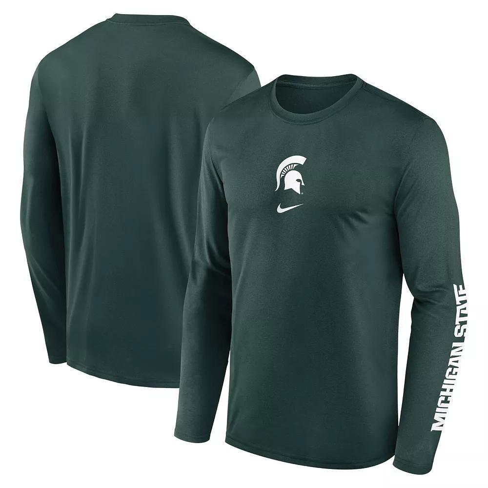 Men's Nike  Green Michigan State Spartans Primetime Center Lockup Two-Hit Legend Long Sleeve T-Shirt, Size: XL Product Image