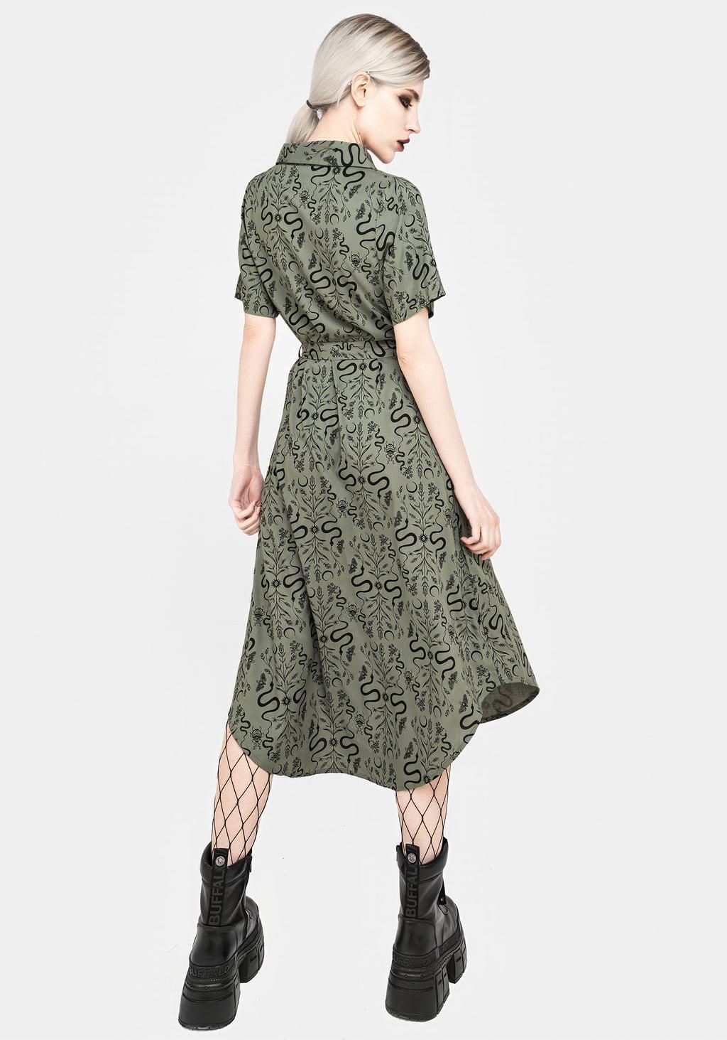 Dominion Snake Print Midi Shirt Dress Product Image