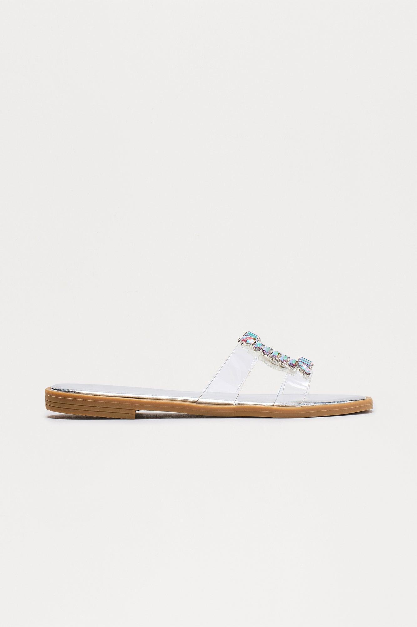 Holly Jewel Metallic Sandals - Silver Product Image