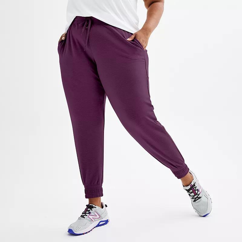 Plus Size Tek Gear® French Terry Jogger Pants, Women's, Size: 1XL, Mineral Black Product Image