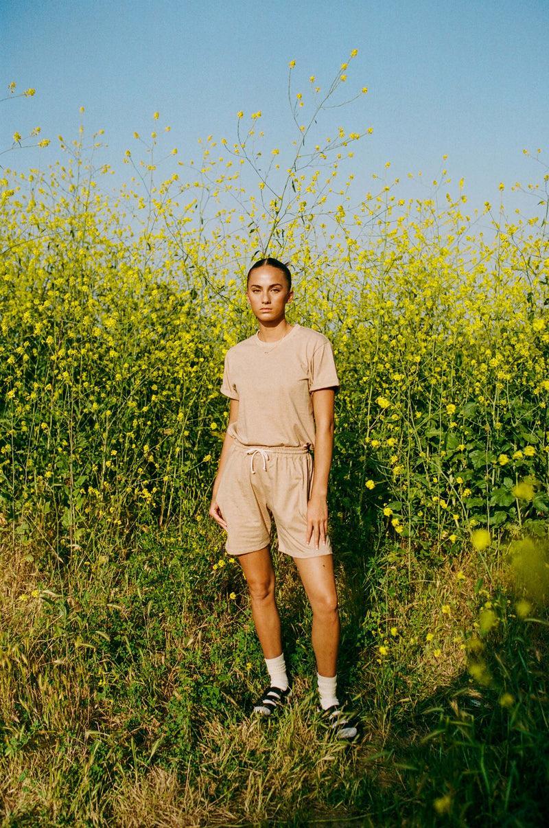 Women's Organic Heirloom Brown Athletic Shorts Product Image