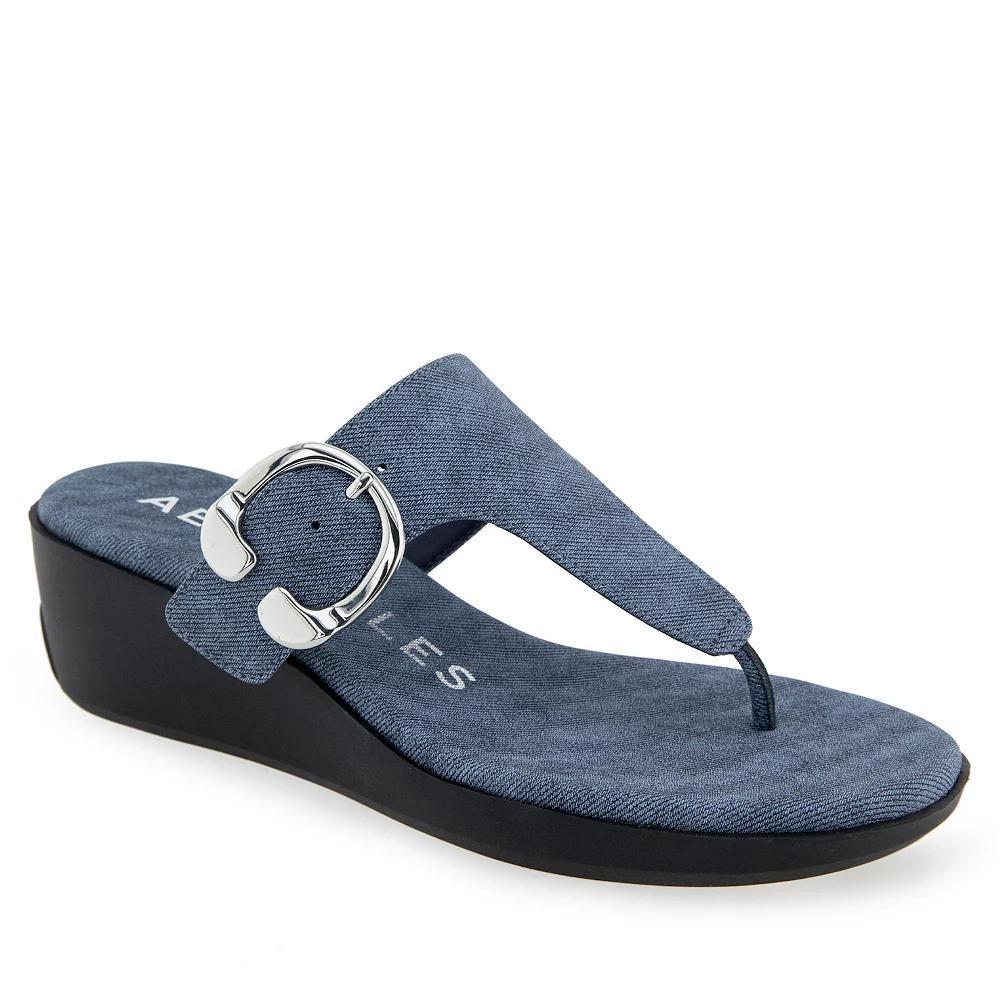 Aerosoles Izola Womens Wedge Sandals Blue Blue Texture Product Image