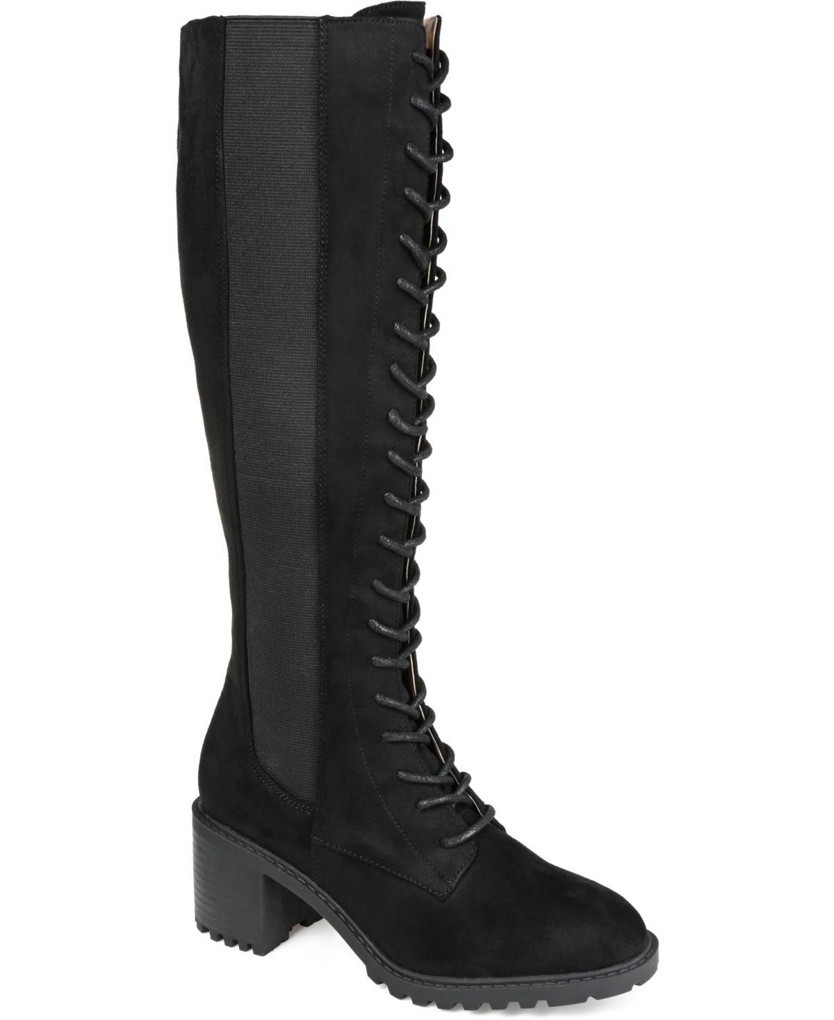 Journee Jennica Womens Knee High Combat Boots Brown Product Image